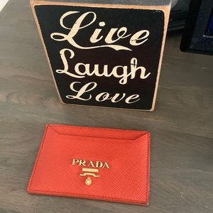 Prada leather card holder wallet